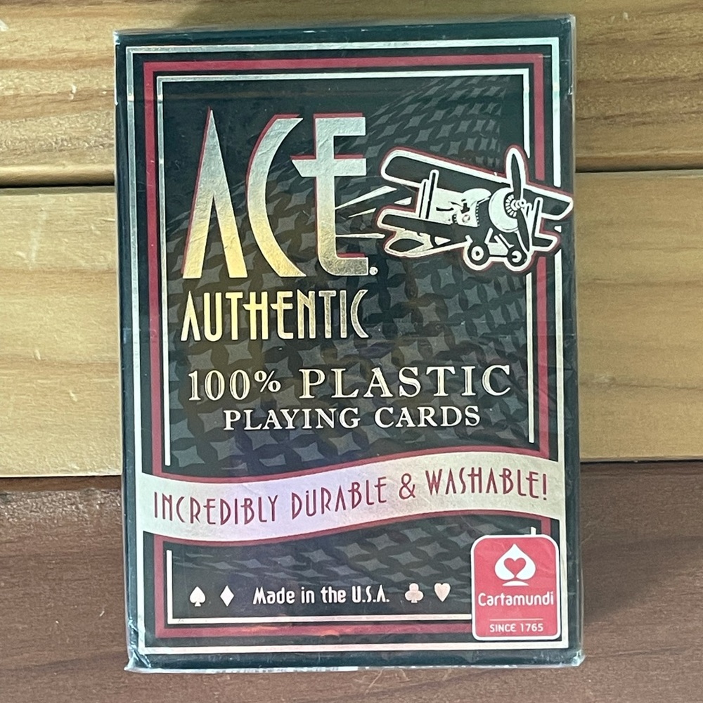 Ace Authentic Limited Edition 100% Plastic Playing Cards Washable Sealed